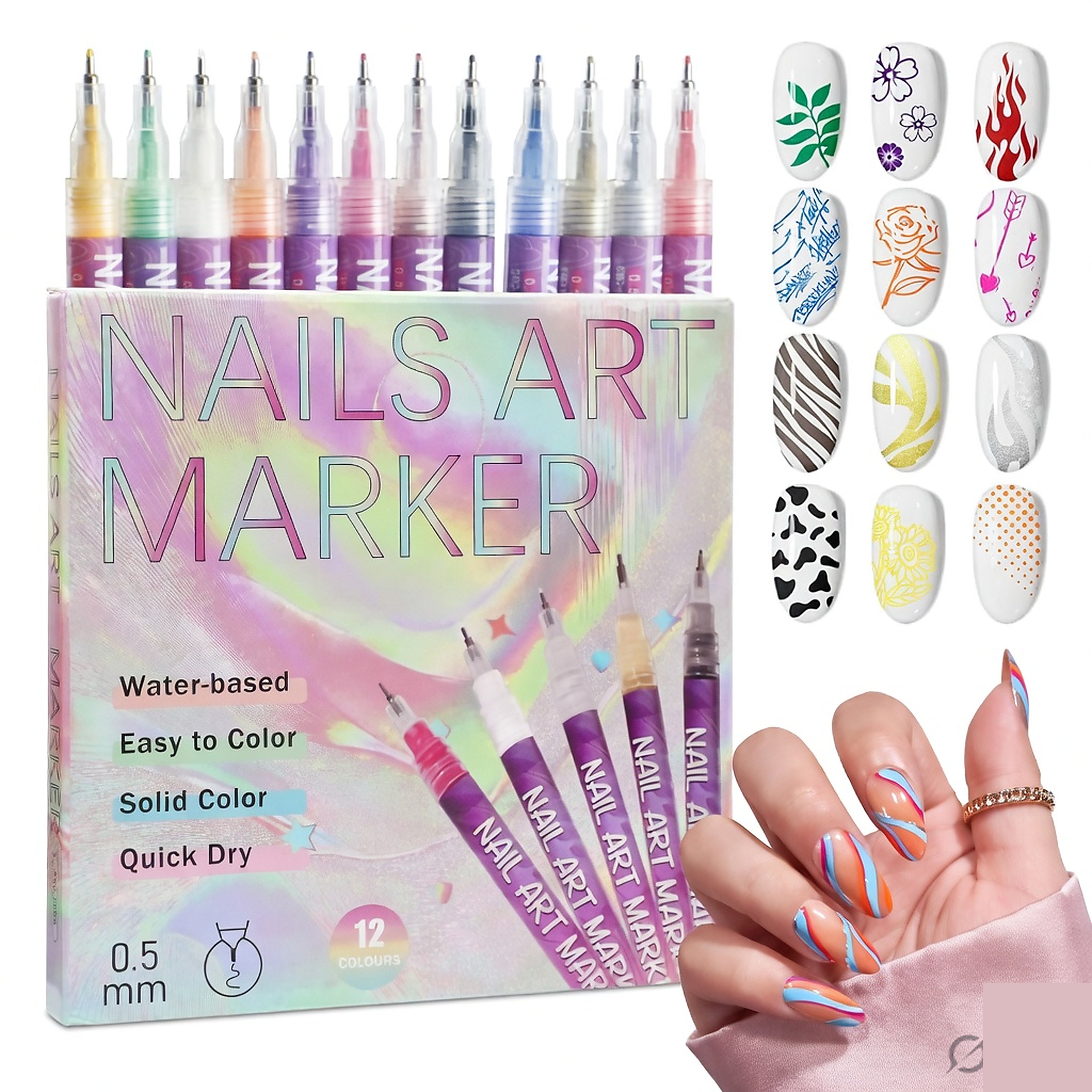 Nail Art Marker — 12 Color Pro Kit